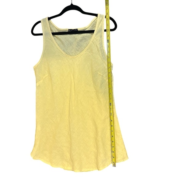 Bella Amore Yellow Linen Made in Italy Mini Shift Dress Unlined Size Medium - Picture 7 of 8